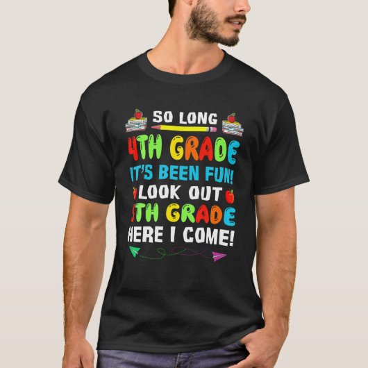 長い4年生ここで5年生を見て来る Tシャツ (正面)