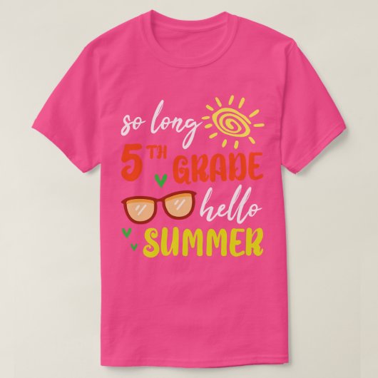 長い5年生のHello夏の学生Senio Tシャツ (デザイン正面)