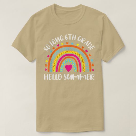 長い6年生こんにちは夏先生学生キッド Tシャツ (デザイン正面)