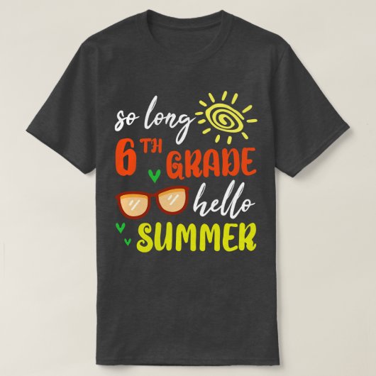 長い6年生のHello夏の学生Senio Tシャツ (デザイン正面)