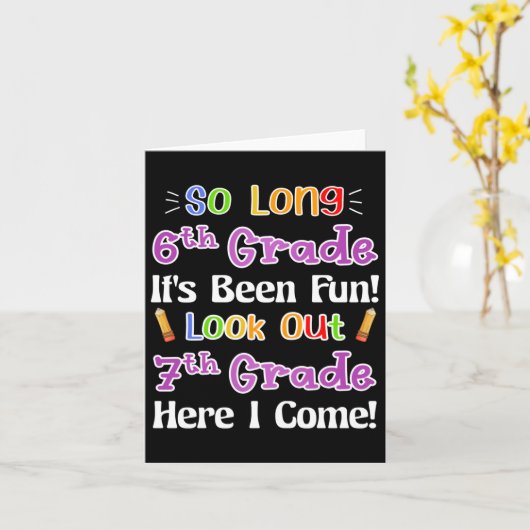 長い6年生7年生のおもしろいだ カード (黄色い花)