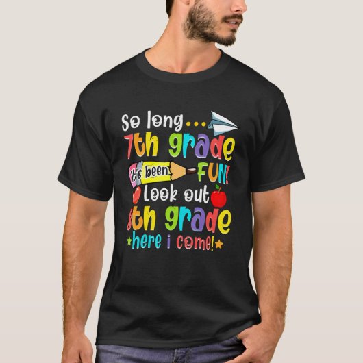 長い7年生の新学期8年生を見て Tシャツ (正面)