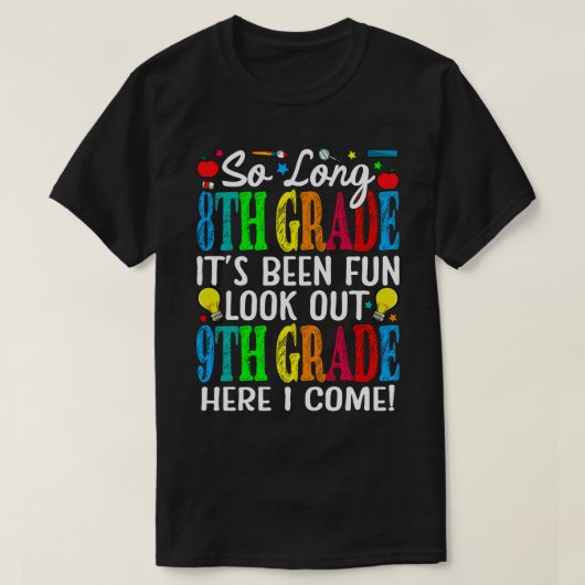 長い8年生9年生のおもしろいだ Tシャツ (デザイン正面)
