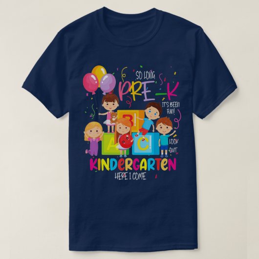長いK前幼稚園ここに卒業来した Tシャツ (デザイン正面)