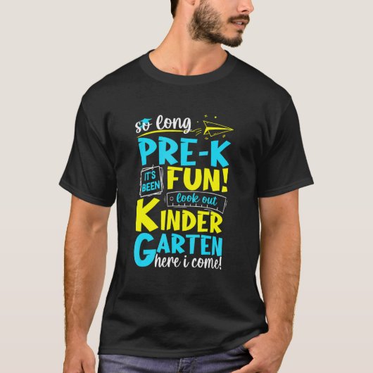 長いK前幼稚園ここに卒業来した Tシャツ (正面)