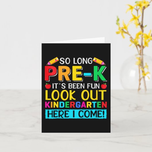 長いK前幼稚園ここ最終日 カード (黄色い花)