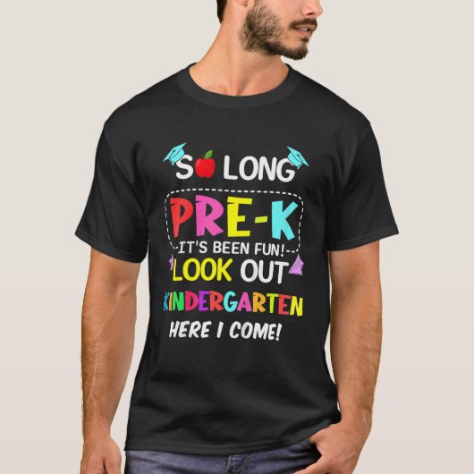 長いK前幼稚園ここ来K前Gradu Tシャツ (正面)