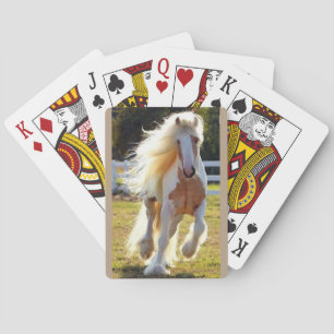 長いmaned馬が付いているカードを遊ぶこと トランプ