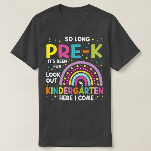 長いPre-K幼稚園ここに私はレインボーグラ Tシャツ (デザイン正面)