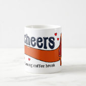 長おもしろいいコーヒーブレイクドッグへの応援 コーヒーマグカップ (中央)