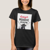 長おもしろいい牛の白黒のユーモア Tシャツ (正面)