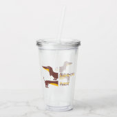 長おもしろい犬の親のかわいいダシュント アクリルタンブラー (裏面)