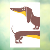長おもしろい犬の親のかわいいダシュント ウィンドウサイン (シート3)