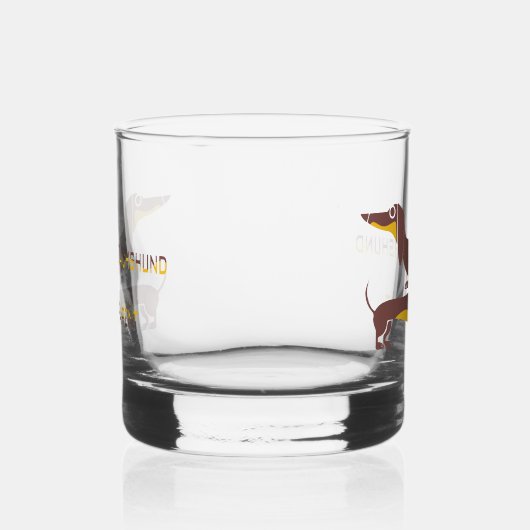 長おもしろい犬の親のかわいいダシュント ウイスキーグラス (左)