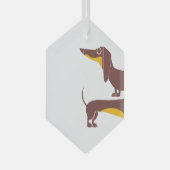 長おもしろい犬の親のかわいいダシュント ガラスオーナメント (正面右)