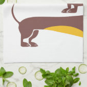 長おもしろい犬の親のかわいいダシュント キッチンタオル (折り畳み)