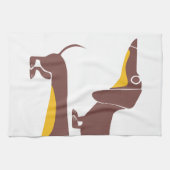 長おもしろい犬の親のかわいいダシュント キッチンタオル (横)