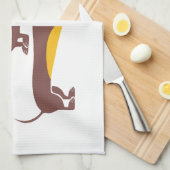 長おもしろい犬の親のかわいいダシュント キッチンタオル (四つ折り)