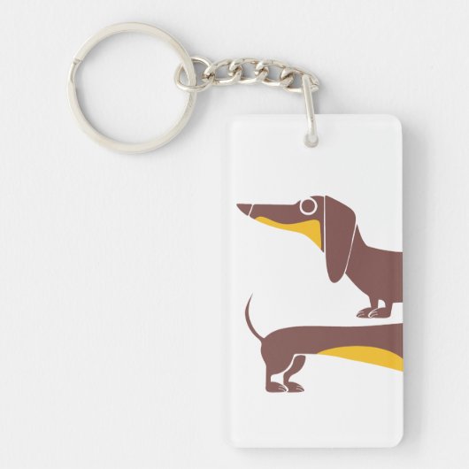長おもしろい犬の親のかわいいダシュント キーホルダー (正面)