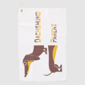 長おもしろい犬の親のかわいいダシュント ゴルフタオル (正面)