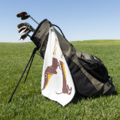 長おもしろい犬の親のかわいいダシュント ゴルフタオル (グリーン)