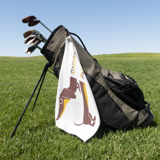 長おもしろい犬の親のかわいいダシュント ゴルフタオル (グリーン)