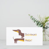 長おもしろい犬の親のかわいいダシュント サンキューカード (スタンド正面)