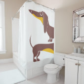 長おもしろい犬の親のかわいいダシュント シャワーカーテン (インサイチュ)