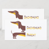 長おもしろい犬の親のかわいいダシュント シーズンカード (正面/裏面)