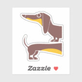 長おもしろい犬の親のかわいいダシュント シール (シート)