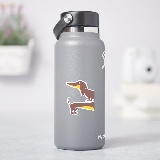 長おもしろい犬の親のかわいいダシュント シール (HydroFlask)