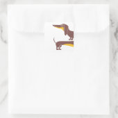 長おもしろい犬の親のかわいいダシュント スクエアシール (バッグ)