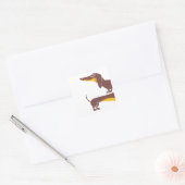 長おもしろい犬の親のかわいいダシュント スクエアシール (封筒)