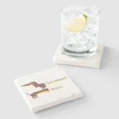 長おもしろい犬の親のかわいいダシュント ストーンコースター (横)