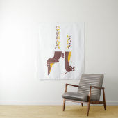 長おもしろい犬の親のかわいいダシュント タペストリー (インサイチュ)