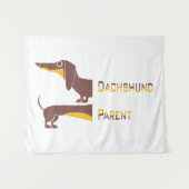 長おもしろい犬の親のかわいいダシュント タペストリー (正面(横))