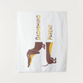 長おもしろい犬の親のかわいいダシュント タペストリー (正面)