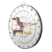 長おもしろい犬の親のかわいいダシュント ダーツボード (正面右)