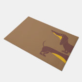 長おもしろい犬の親のかわいいダシュント ドアマット (アングル)