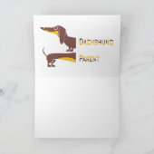 長おもしろい犬の親のかわいいダシュント ノートカード (内部)
