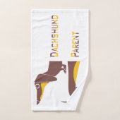 長おもしろい犬の親のかわいいダシュント バスタオルセット (ハンドタオル)