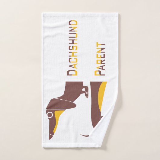 長おもしろい犬の親のかわいいダシュント バスタオルセット (ハンドタオル)