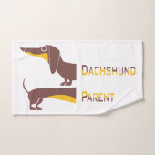 長おもしろい犬の親のかわいいダシュント バスタオルセット (ハンドタオル)