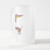 長おもしろい犬の親のかわいいダシュント フロストグラスビールジョッキ (正面左)
