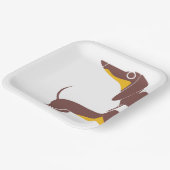 長おもしろい犬の親のかわいいダシュント ペーパープレート (傾斜あり)