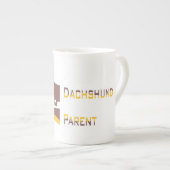 長おもしろい犬の親のかわいいダシュント ボーンチャイナマグカップ (正面右)