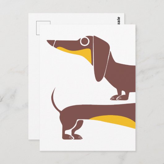 長おもしろい犬の親のかわいいダシュント ポストカード (正面/裏面)