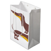 長おもしろい犬の親のかわいいダシュント ミディアムペーパーバッグ (正面アングル)