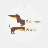 長おもしろい犬の親のかわいいダシュント メタルオーナメント (裏面)