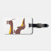 長おもしろい犬の親のかわいいダシュント ラゲッジタグ (裏面横)